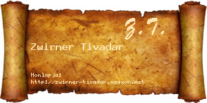 Zwirner Tivadar névjegykártya
